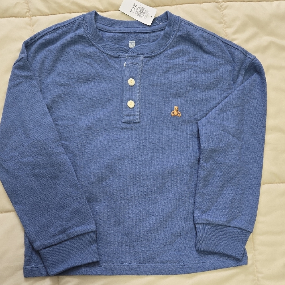 Blue Kids Henley Shirt